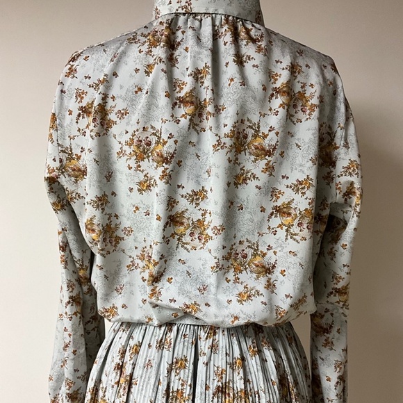 Designer Vintage 1970’s Lanvin flower print midi/maxi dress size 14 - Picture 5 of 11